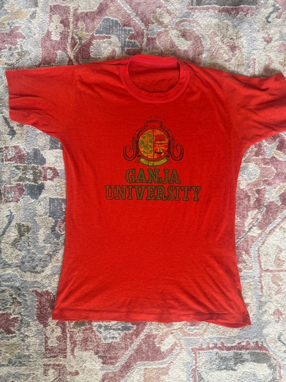1970s VINTAGE Jamaica "Ganja University" WEED OF WISDOM crew neck t-shirt